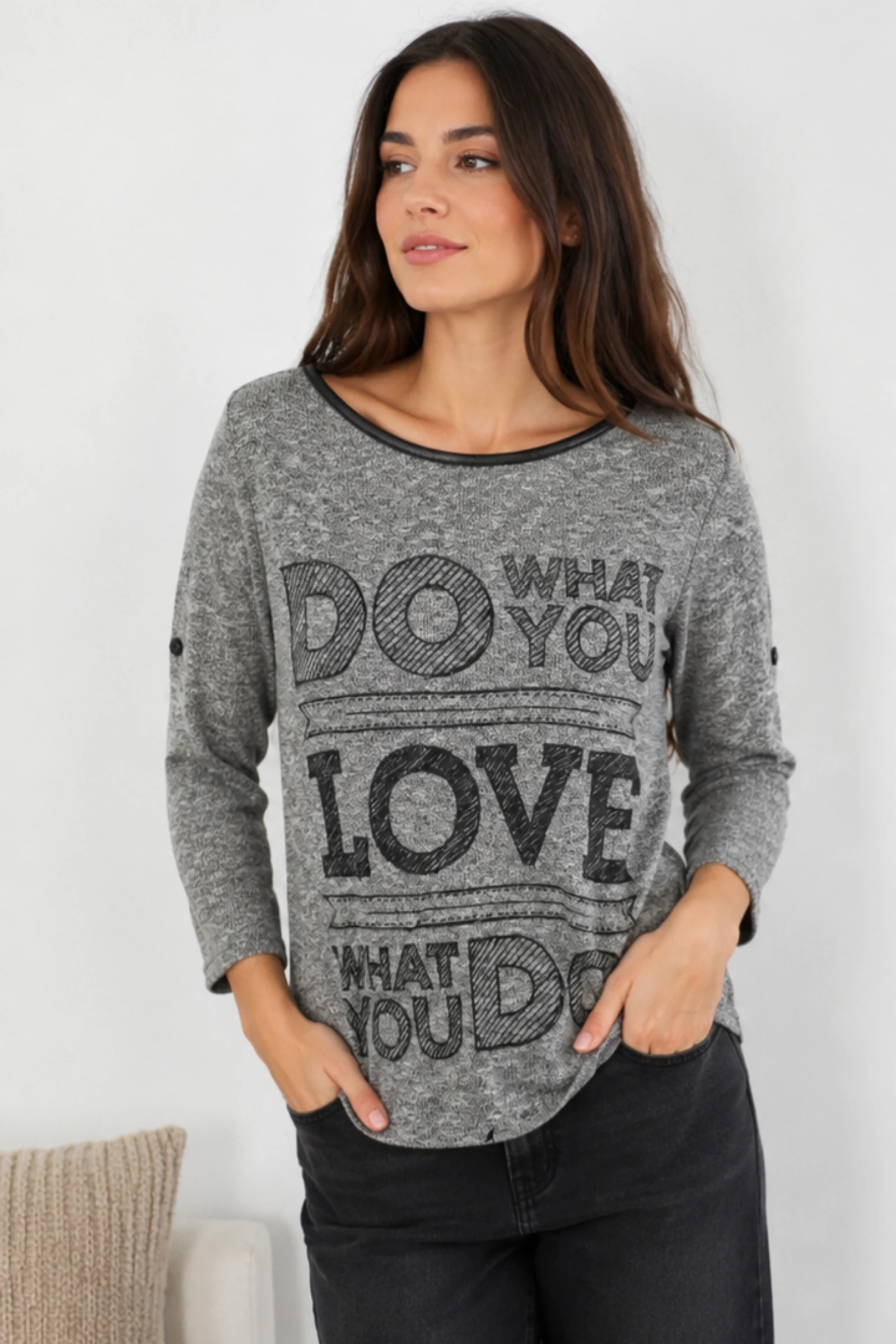 🖤Camisola preta com estampado | veste S | manga 3/4 🖤
